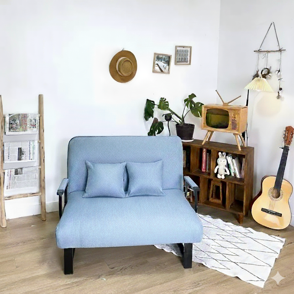 SOFA Giường 100CM Xanh